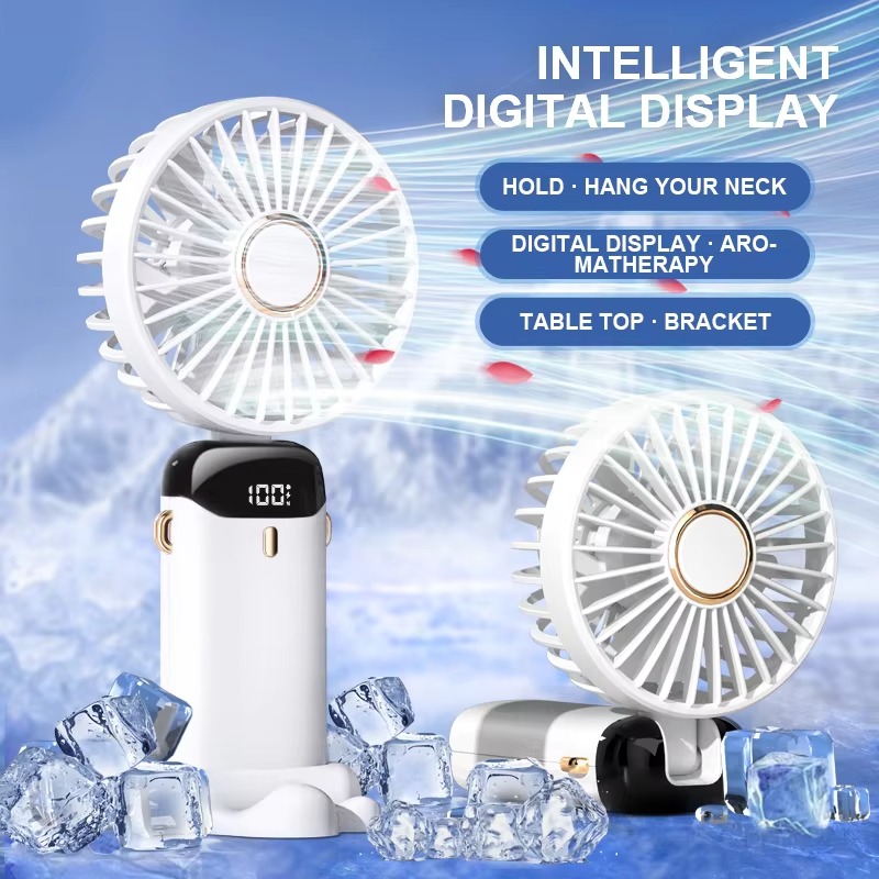 modern Portable Mini USB Fan with intelligent digital display
