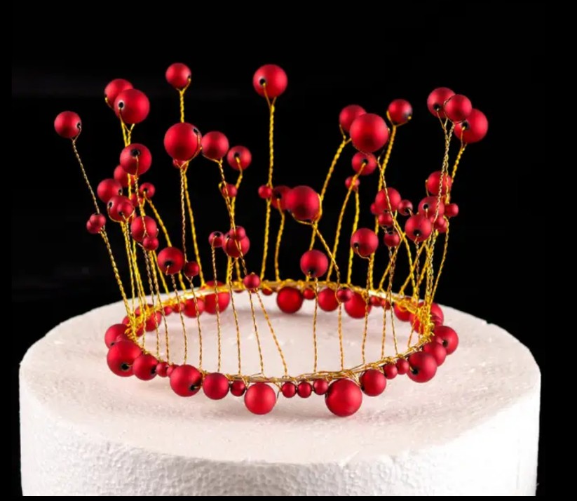 Tiara “Red” Pearls Crown Topper