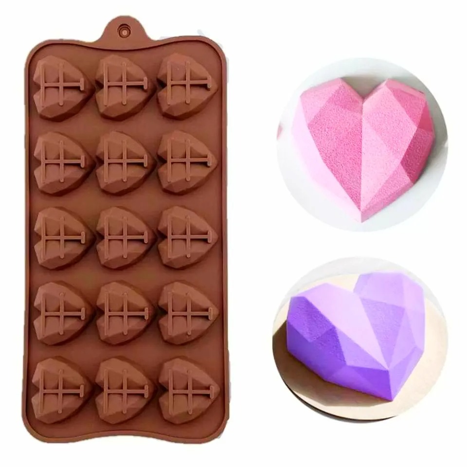 15-Cavity Pinata Heart Silicone Chocolate Mold