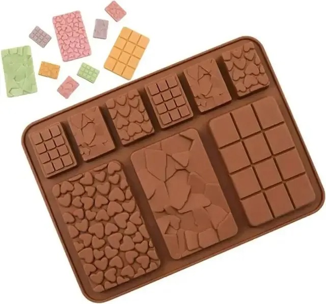 9 Cavity 3 Design Silicone Waffle Mold – Chocolate, Fondant & Pastry Mold