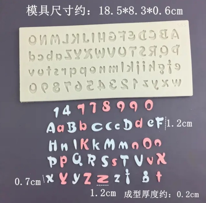 Letters & Numbers Silicone Mold – Alphabet Fondant & Chocolate Mold