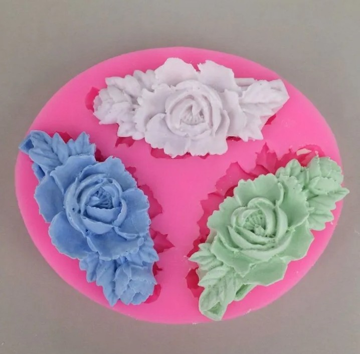 Silicone 3pcs Leaves & Rose Shape Mold