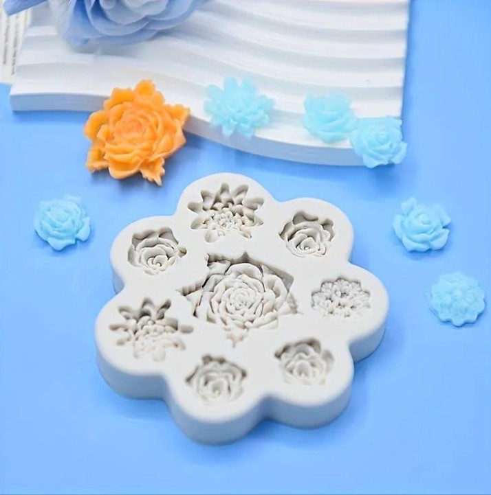 Silicon Rose Sunflower Mix Mold